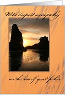 Deepest sympathy, father, sunset card