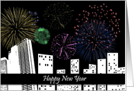 Fireworks Happy New Year card