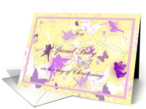 Baby Girl Baptism Butterfly Wishes card (574078)