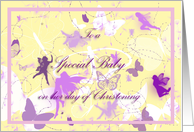 Baby Girl Baptism Butterfly Wishes card