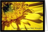 Boy or Girl Bell Crier/ Ringer Invite Yellow Daisy card