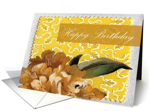 Happy Birthday Yellow Scrapbook flower card (780996)