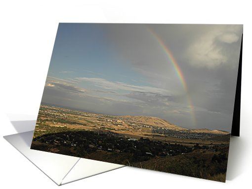 Rainbow over Town THANK YOU card (519866)