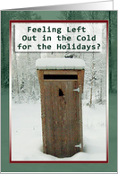 Holidays Funny Outhouse in Snow card
