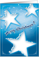 Merry Christmas! - elegant blue card with cool stars card