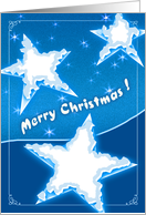 Merry Christmas - blue card with cool stars card