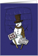 Holiday Christmas snowman humorous card