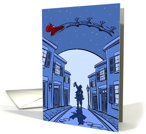 Boston Christmas Paul Revere Santa card (519431)