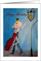 Street Lamp Dance happy birthday card