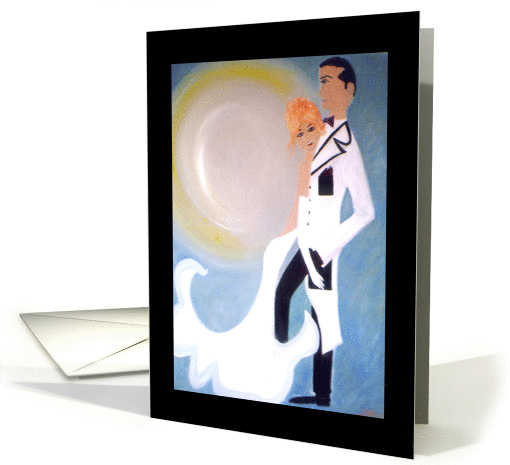 White Satin Full Moon Fantasy Wedding or Formal Event card (524502)
