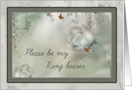 Please be my ring bearer tulips and butterflies card