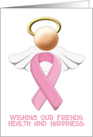 breast cancer awareness for friends angel support ribbon card