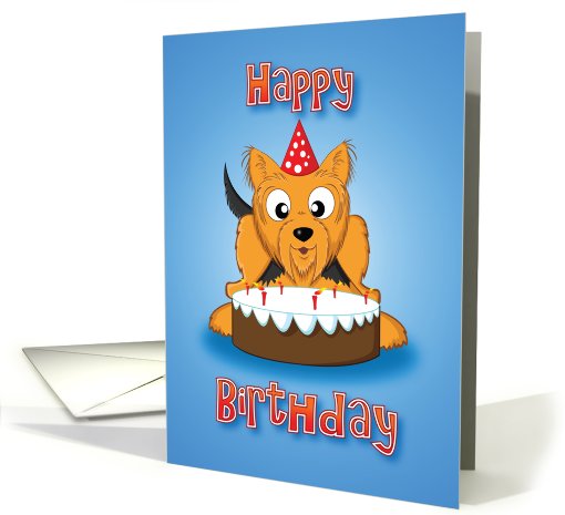 yorkshire terrier - cake card (525548)