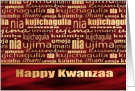 Happy Kwanzaa Seven Principles Red Faux Gold card