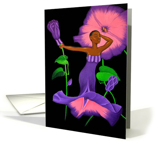 Black Orchid blank note card (815133)