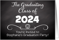 Chalkboard Style Class of 2024 Graduation Party Invitations card