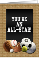 Congratulations Sports All Star Boys Kids Soccer Football Baseball card