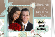 Thank You Being In Our Wedding Customizable Photo Card Any Relation card