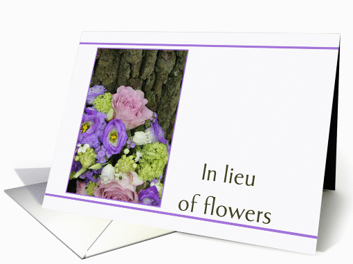 In lieu of flowers - Purple bouquet card (1051905)