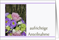 German Sympathy Purple Bouquet card