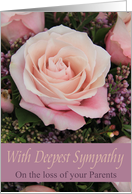 Sympathy Loss of Parents - Pink Rose card