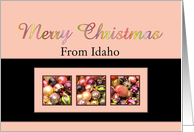 Idaho - Merry Colored ornaments, pink/black card