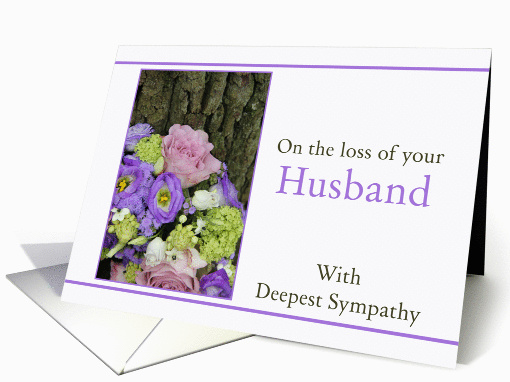 Sympathy Loss of your Husband - Purple bouquet card (1080478)