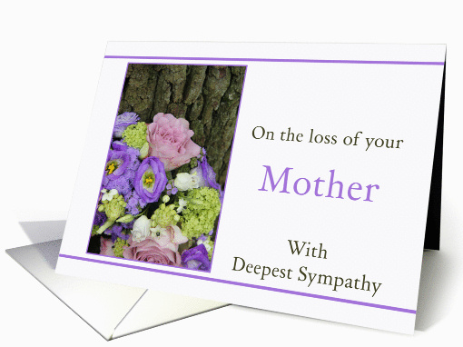 Sympathy Loss of your Mother - Purple bouquet card (1080490)
