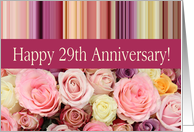 29th Wedding Anniversary Pastel Roses and Stripes card