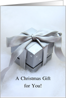 Money Enclosed Christmas Gift Silver Box with Ribbon card