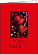 Christmas Birthday - Christmas heart ornaments card