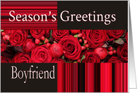 Boyfriend - Season’s Greetings, Red roses and winter berries card