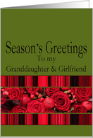 Granddaughter & Girlfriend - Season’s Greetings roses winter berries card