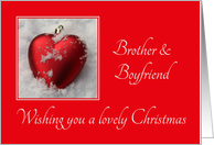 Brother & Boyfriend - Lovely Christmas, heart shaped ornaments card