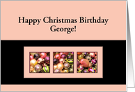 Customizable Merry Christmas Birthday Colored ornaments Card