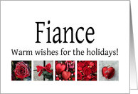 Fiance - Red Collage warm holiday wishes card
