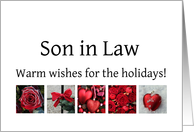 Son in Law - Red Collage warm holiday wishes card