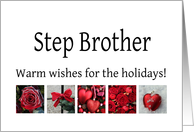 Step Brother - Red Collage warm holiday wishes card
