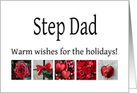 Step Dad - Red Collage warm holiday wishes card