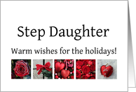 Step Daughter - Red Collage warm holiday wishes card