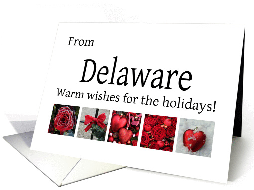 Delaware - Red Collage warm holiday wishes card (1121716)