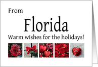 Florida - Red Collage warm holiday wishes card
