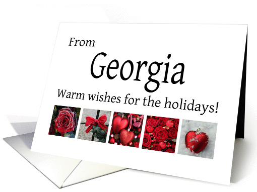 Georgia - Red Collage warm holiday wishes card (1121726)