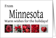 Minnesota - Red Collage warm holiday wishes card