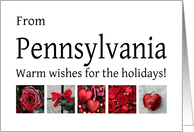 Pennsylvania - Red Collage warm holiday wishes card