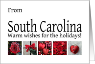 South Carolina - Red Collage warm holiday wishes card