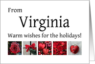 Virginia - Red Collage warm holiday wishes card