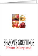 Maryland Season’s Greetings - 4 Ornaments collage card