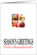 Massachusetts Season’s Greetings - 4 Ornaments collage card