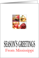Mississippi Season’s Greetings - 4 Ornaments collage card